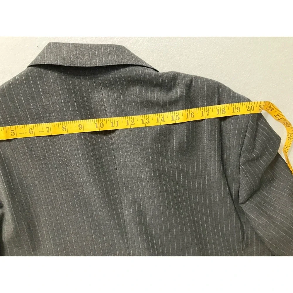 B by Brooks Brothers Mens Blazer 46R Grey Stripe Sport Coat Stretch Wool Classic